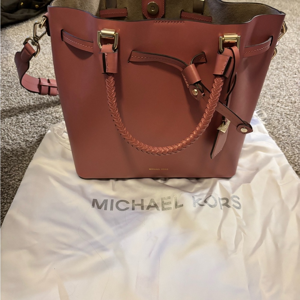Michael Kors Pink Leather Tote Bag